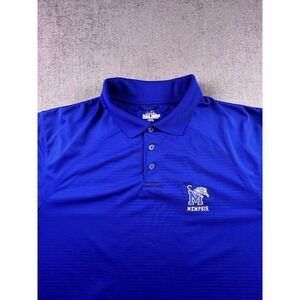 Russell Memphis Tigers Polo Shirt Men's L Team Issue Logo Embroidered Blue